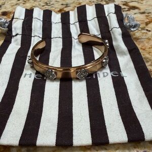 Henri Bendel Rose Gold Cuff with Crystals